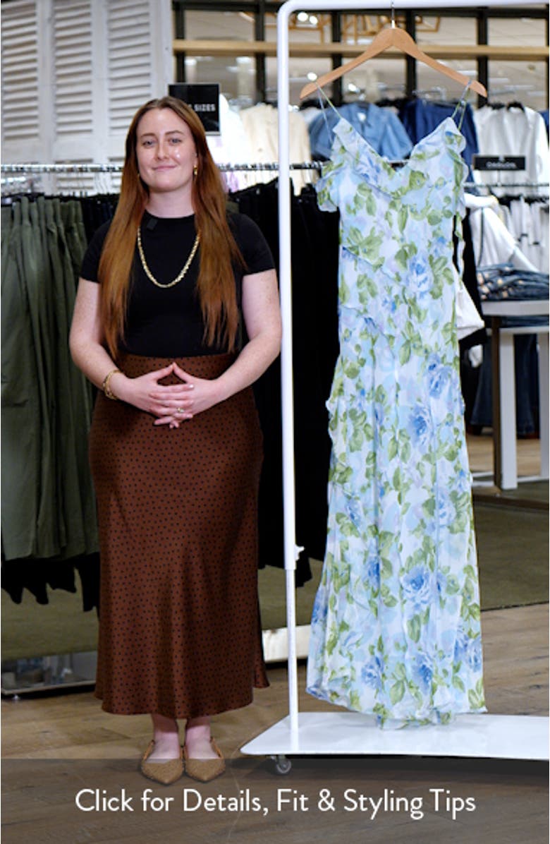 Azalie Floral Ruffle Slipdress, sales video thumbnail