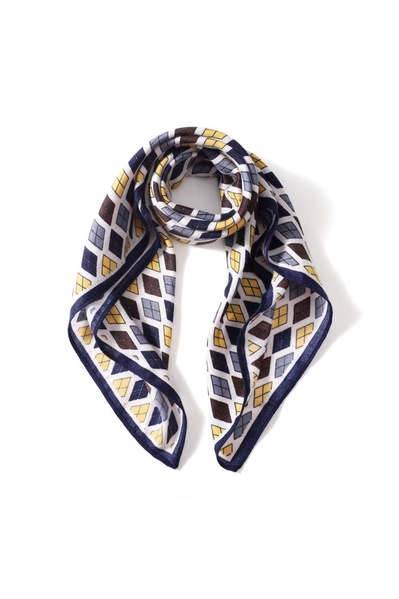 The Zara Lightweight Neck Scarf, Alternate, color, Blue/Yellow