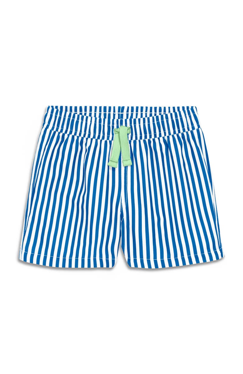 Primary Baby Swim Trunk In Stripe, Alternate, color, Blueberry White Stripe