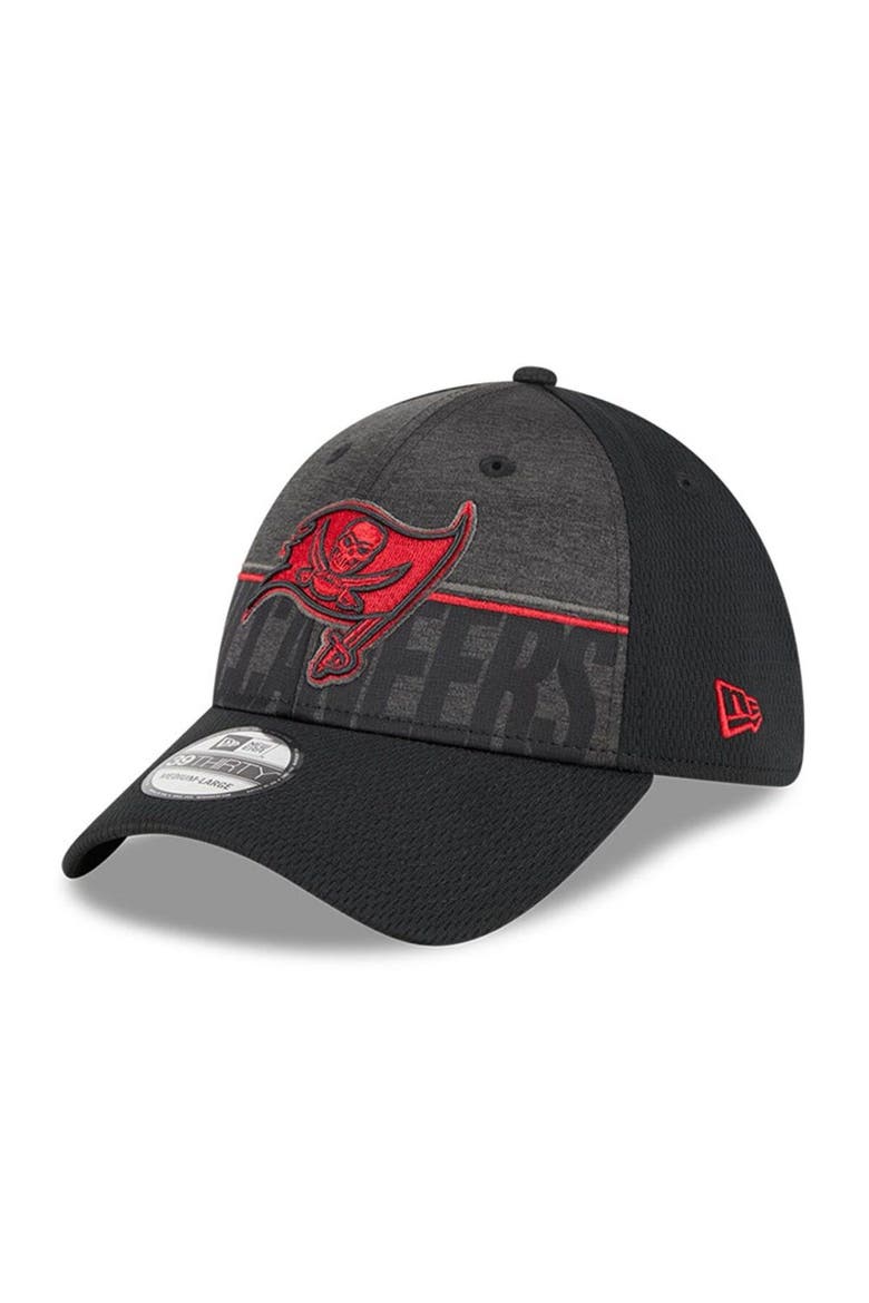 Men's New Era Pewter Tampa Bay Buccaneers 2023 NFL Training Camp Team Colorway 39THIRTY Flex Fit Hat, Main, color, Black