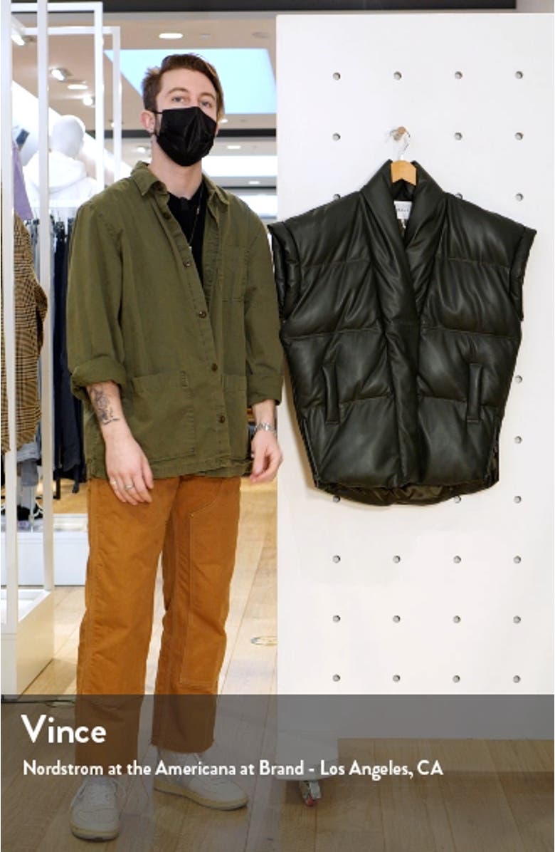 Sleeveless Leather Puffer Vest, sales video thumbnail