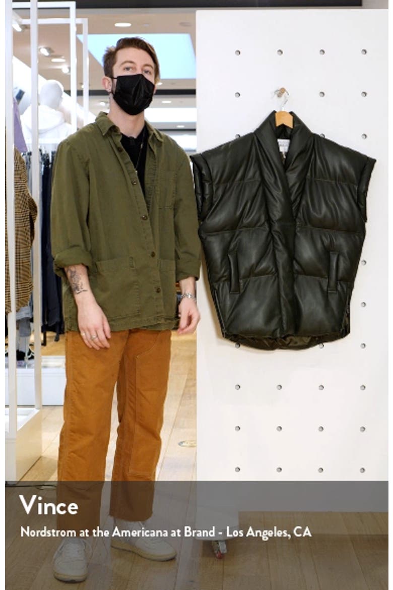 Sleeveless Leather Puffer Vest video