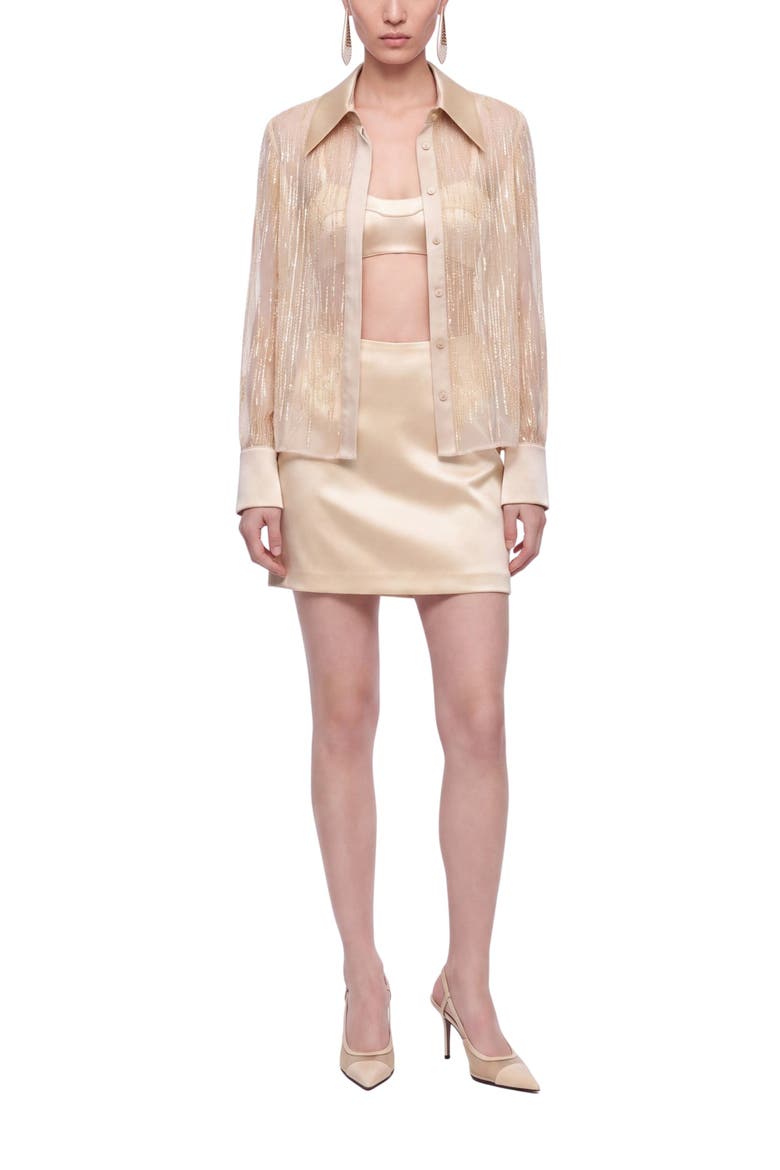 A Line Mini Skirt, Alternate, color, Gold
