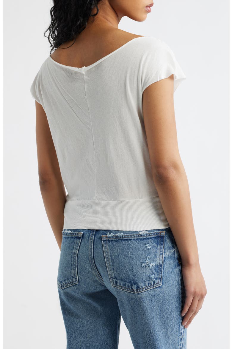 Off the Shoulder Banded Top, Alternate, color, WHITE