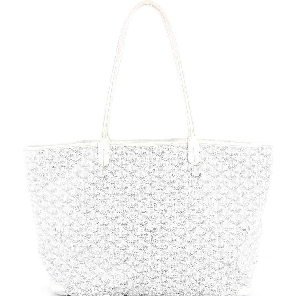 Pre-owned Goyard Goyard Artois Tote Coated Canvas Gm In White