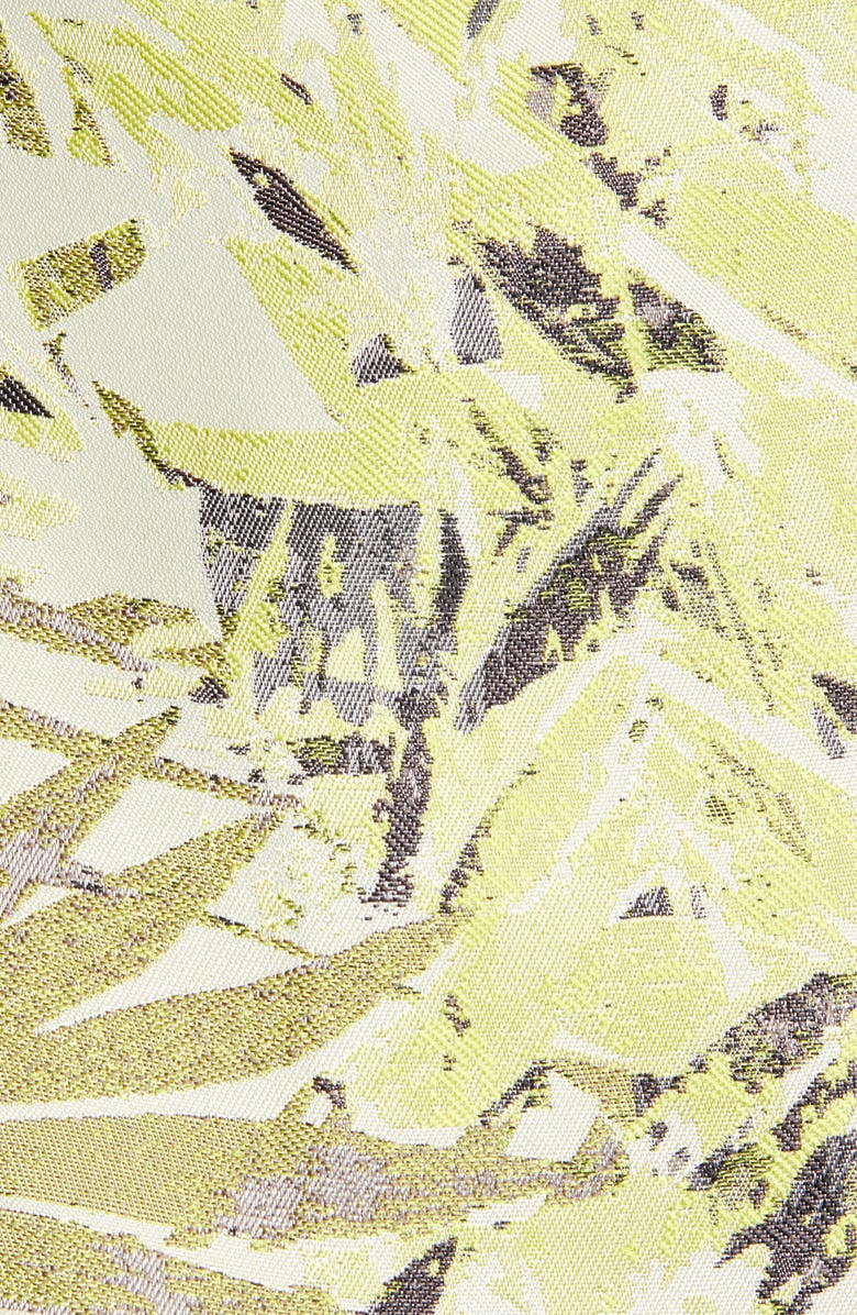 Ming Wang Leaf Print Mixed Media Jacket, Alternate, color,