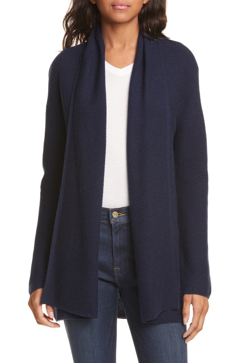 Rib Cashmere Cardigan, Main, color, NAVY NIGHT