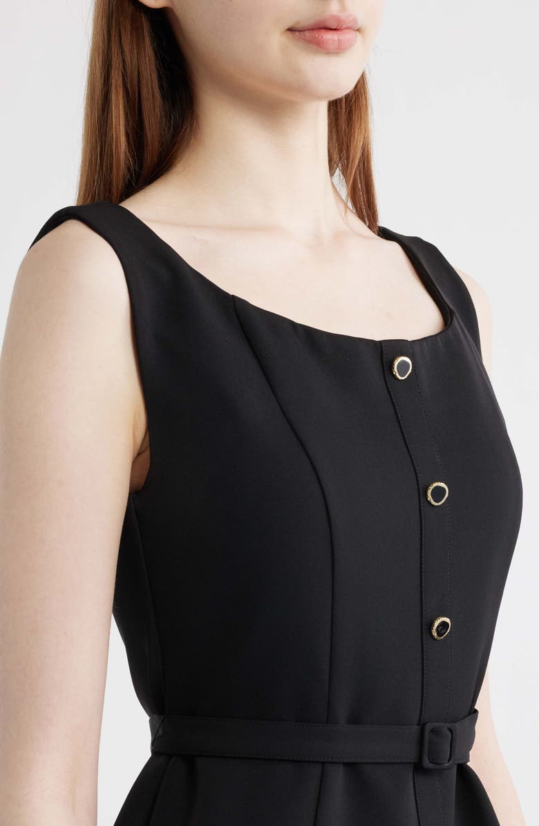 FREEMARKET Belted Fit & Flare Dress, Alternate, color, Black