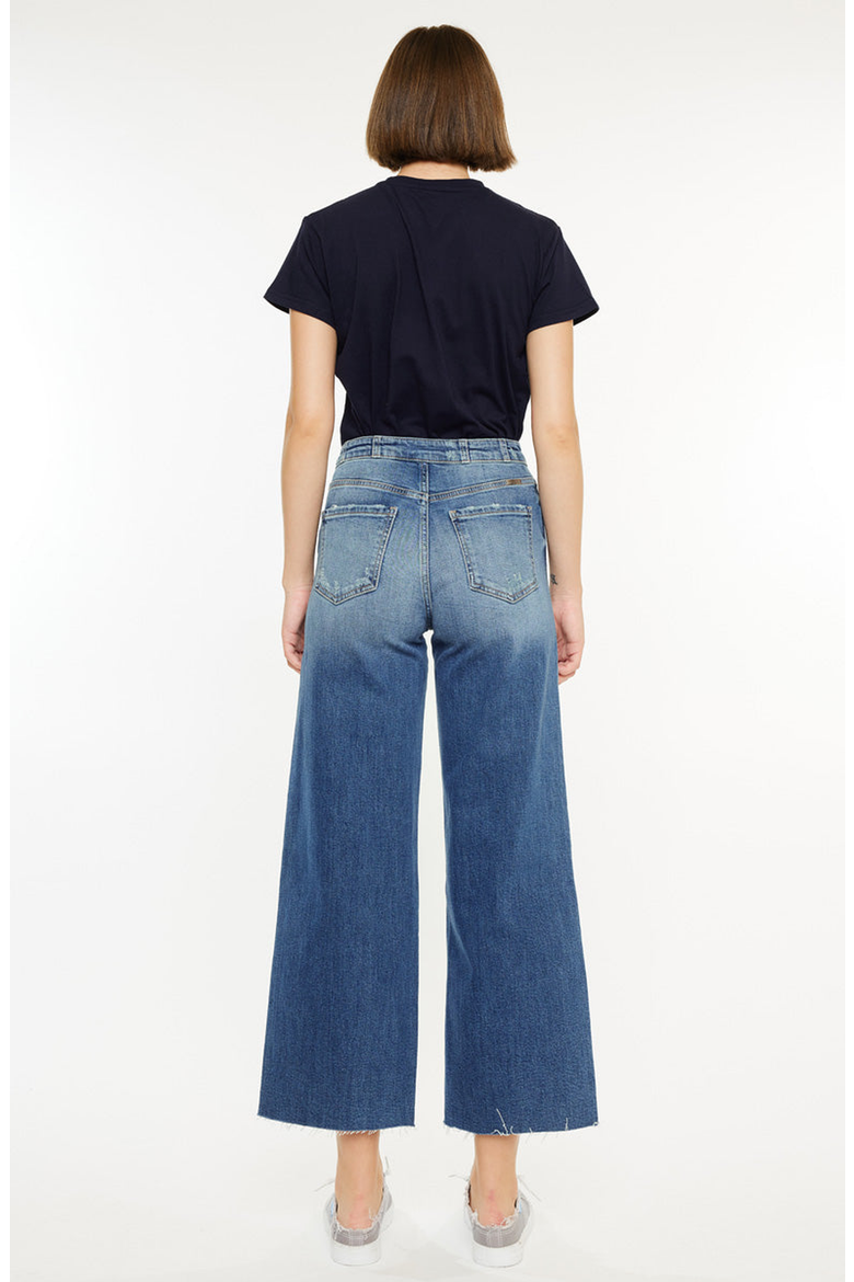 Shelly High Rise Cropped Wide Leg Jeans, Alternate, color, Medium Wash