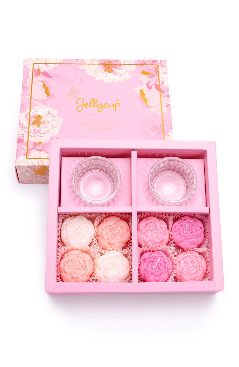 Jellycup Blossom Peony Candle Gift Set, Main, color, Peony