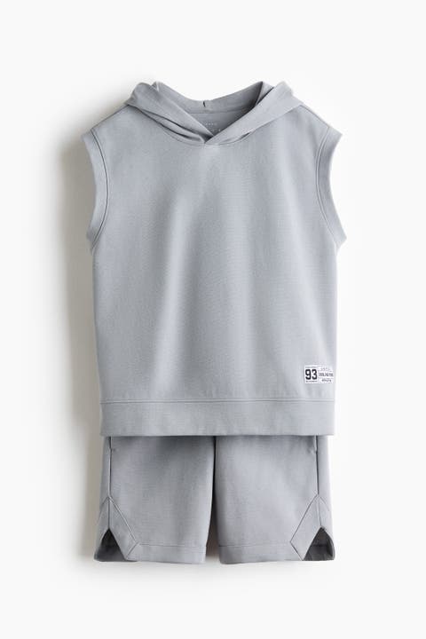 Sleeveless Sports Hoodie Set With Drymove