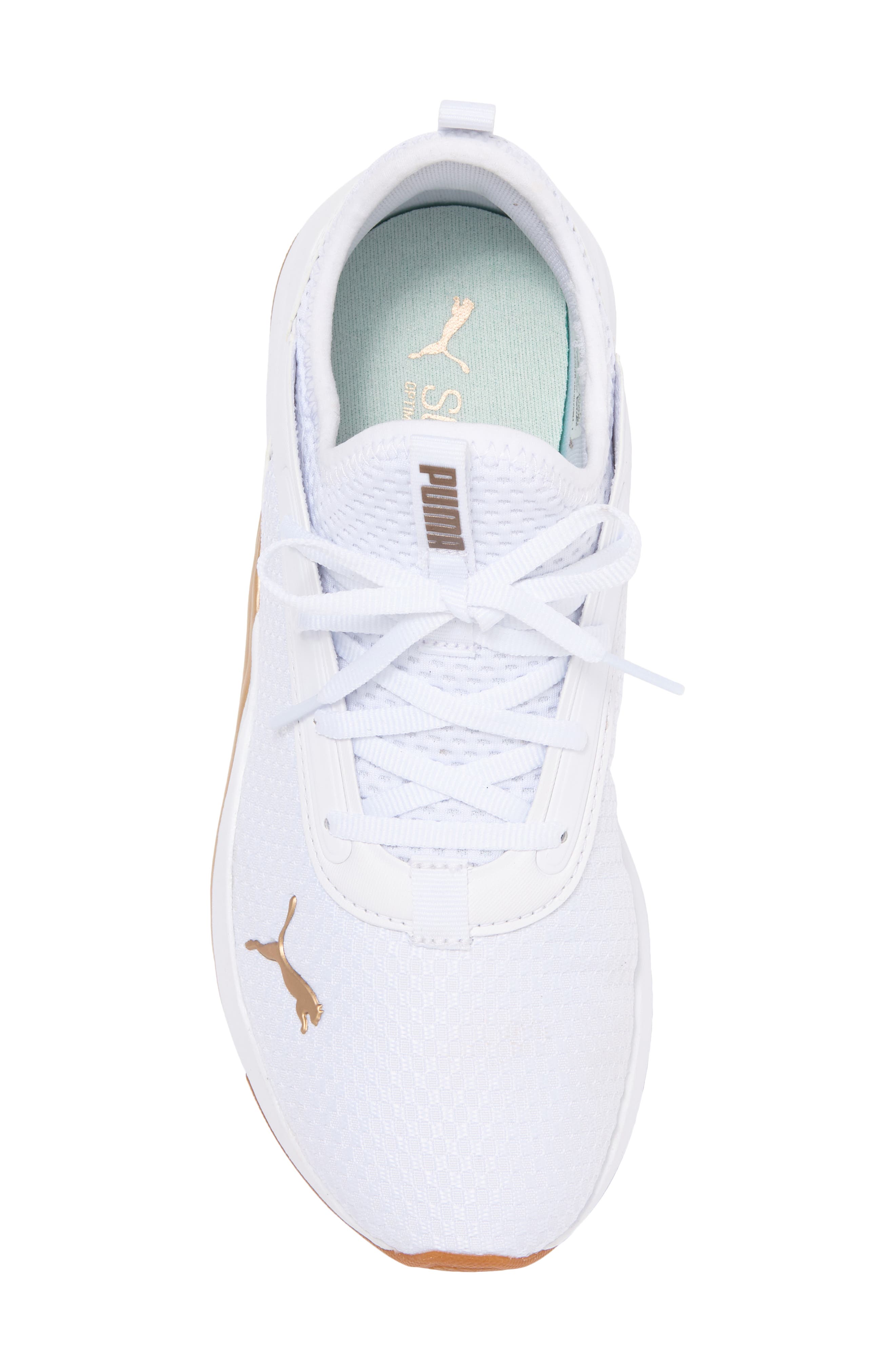 Softride Ruby Luxe Sneaker, Alternate, color, PUMA WHITE-PUMA GOLD