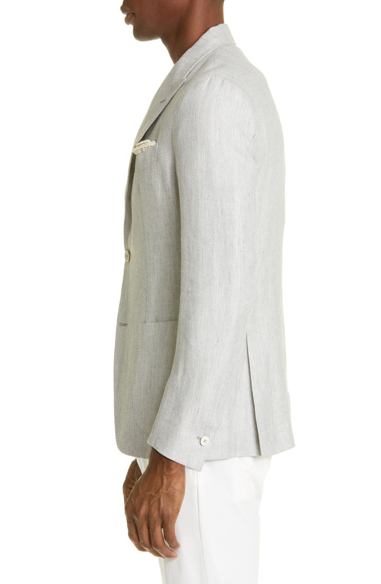 Eleventy Deconstructed Herringbone Linen & Wool Sport Coat, Alternate, color,