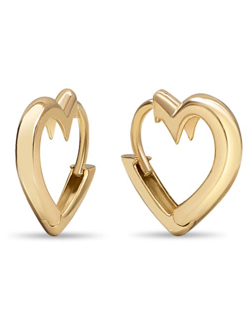 Devata Heart Hoop Earrings In Gold