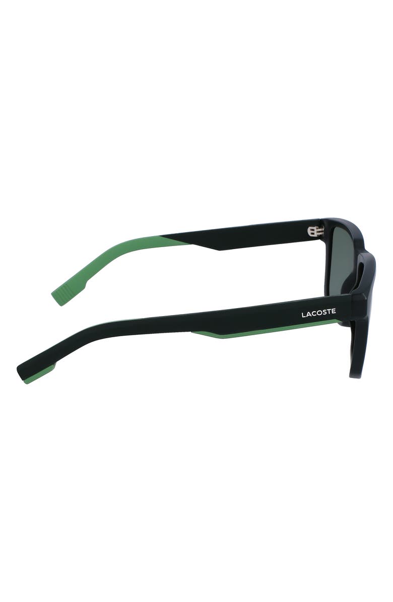 Lacoste L999S 55mm Square Sunglasses, Alternate, color, Matte Green