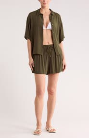 NORDSTROM RACK Easy Gauze Cover-Up Shorts