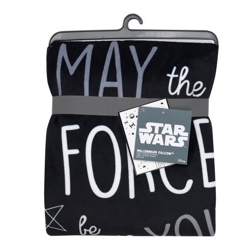 Lambs & Ivy Star Wars Millennium Falcon Soft Faux Shearling Baby Blanket In White