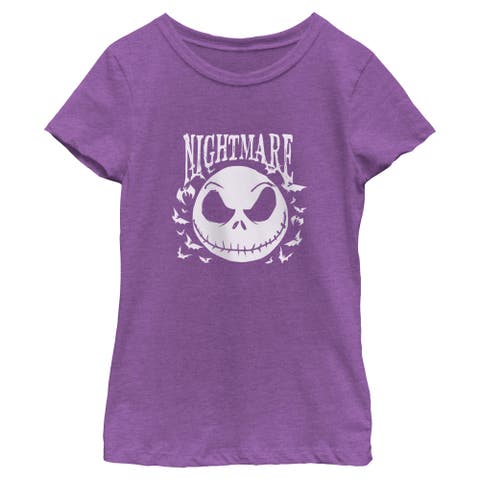 Girls' Jack Skellington Horror Bats Short Sleeve Graphic T-shirt