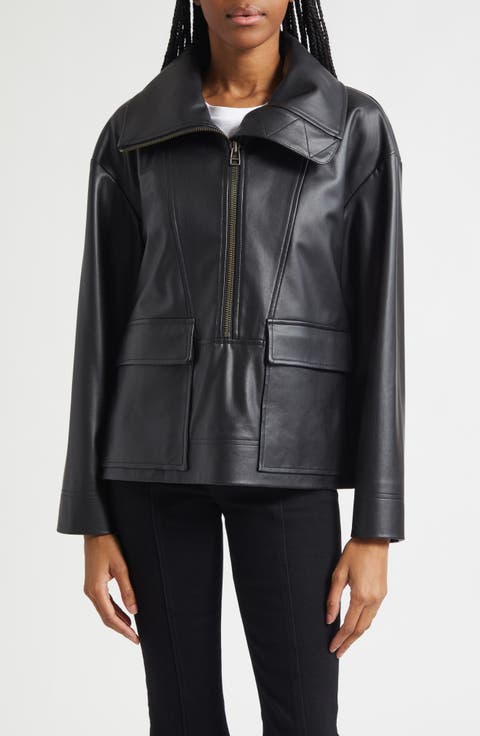 Brian Faux Leather Popover Jacket