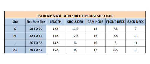 One Minute Saree® Reema Gold Satin Comfort Stretch Deep U Adjustable Tie Back Womens Saree Blouse