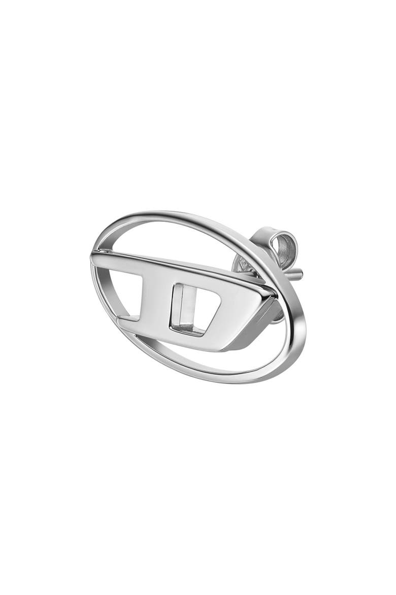 Oval D Stud Earring, Alternate, color, SILVER