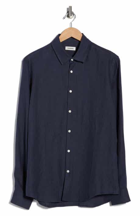 SANDRO Hemp Button-Up Shirt