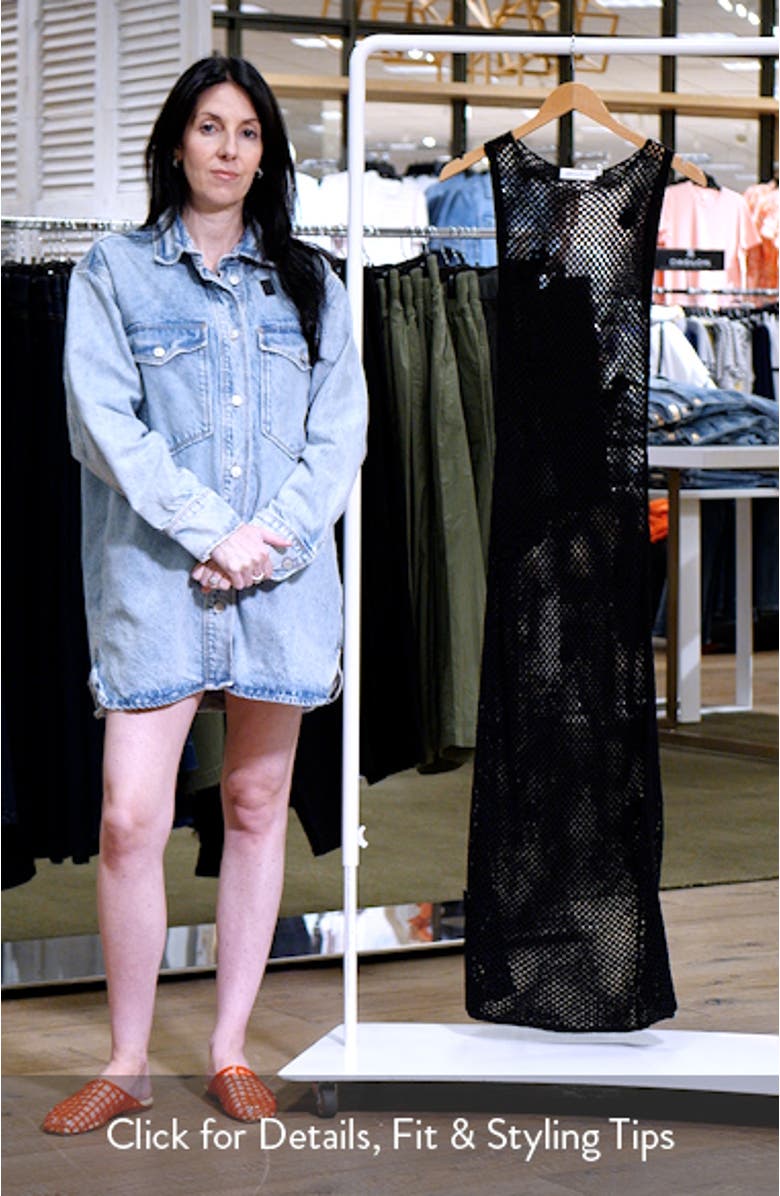 Open Stitch Flower Appliqué Column Dress, sales video thumbnail