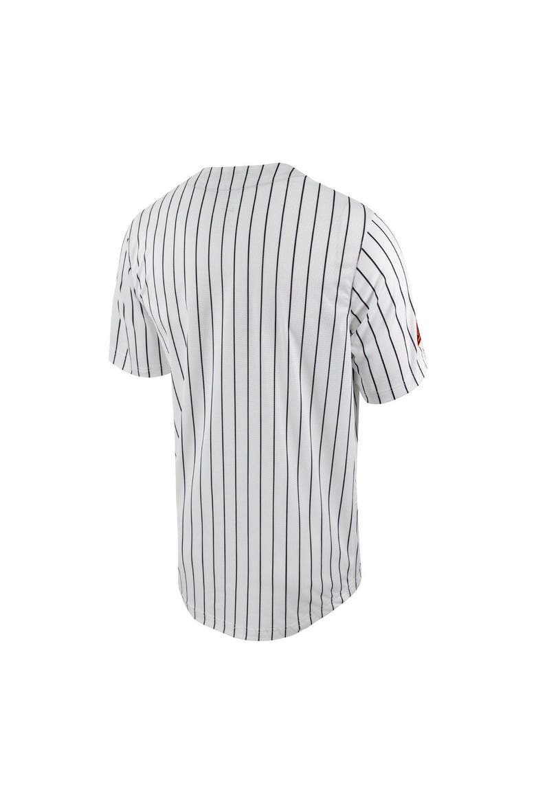 Men's Nike White/Black Oklahoma State Cowboys Pinstripe Replica Full-Button Baseball Jersey, Alternate, color, White