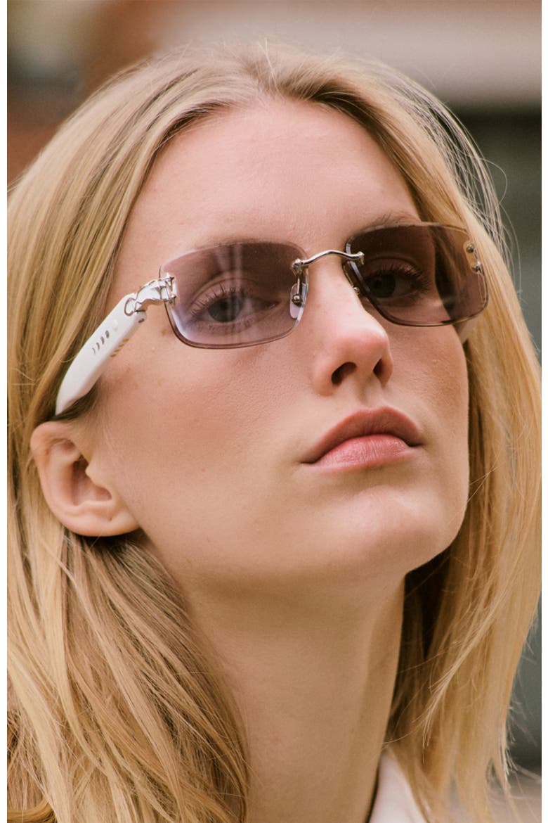 Aura Touch Prismatic Sunglasses, Alternate, color, White
