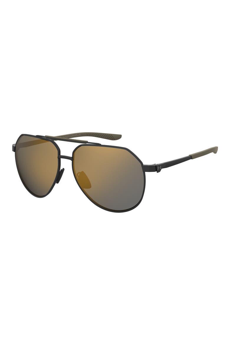 Honcho 60mm Aviator Sunglasses, Alternate, color, MATTE BLACK GREEN