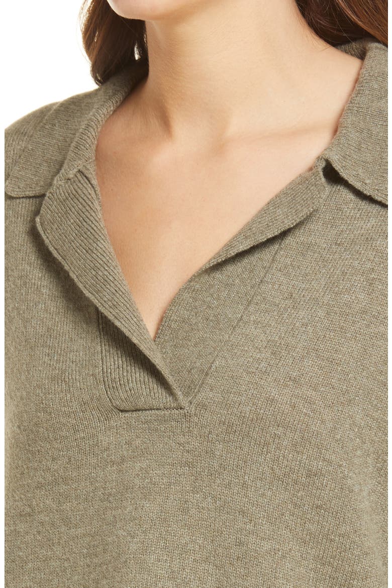 Davie Polo Sweater, Alternate, color, HEATHER SAGEMIST