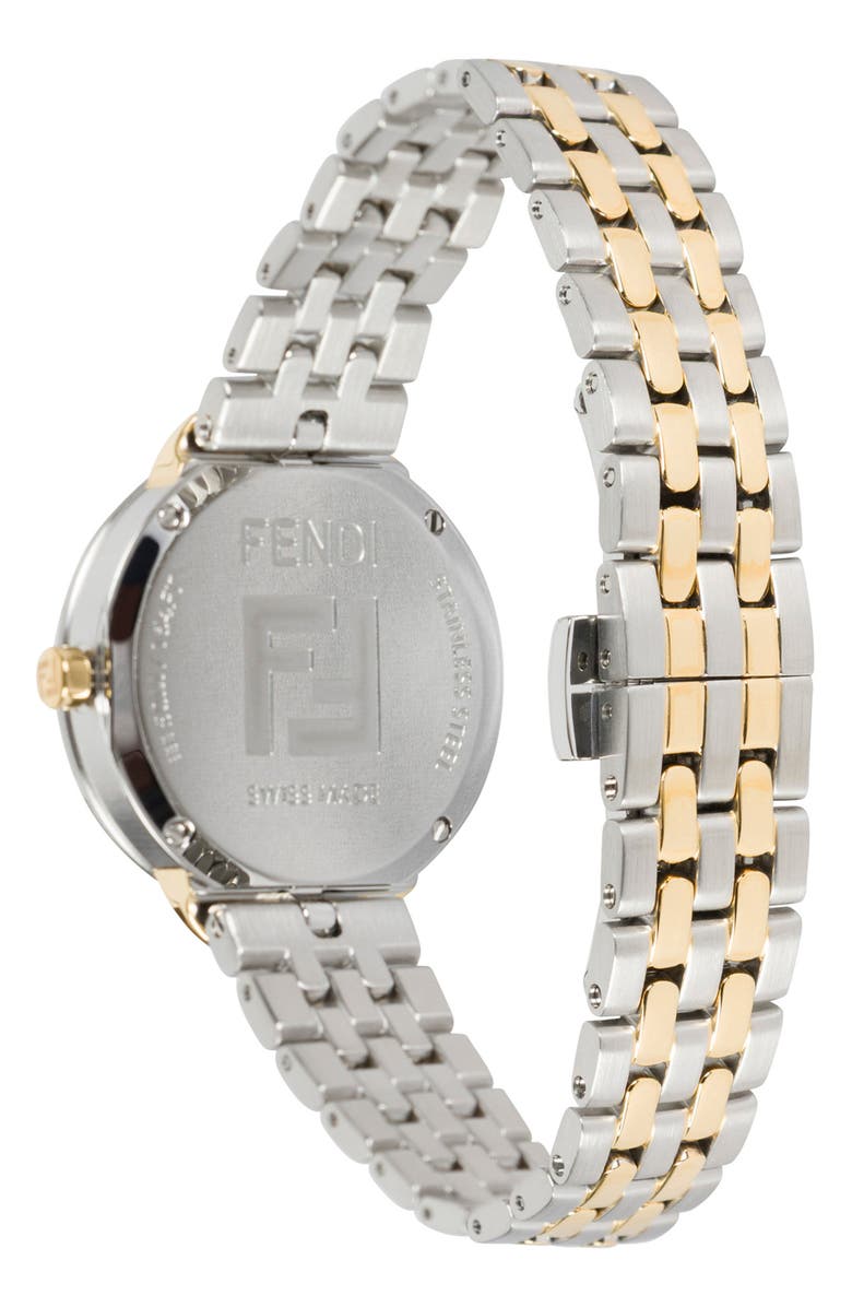 Fendi O'Lock Bracelet Watch, 30mm, Alternate, color, Two Tone