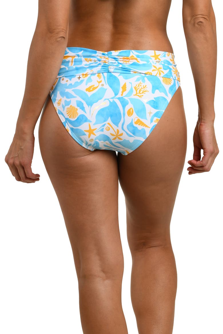Trinket Shirred Hipster Bikini Bottoms, Alternate, color, SKY