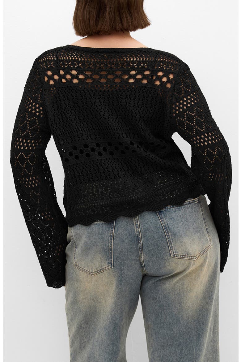 Love Open Stitch Cardigan, Alternate, color, BLACK