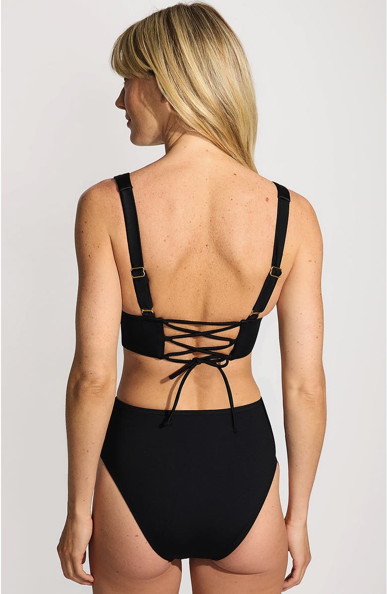 Lands' End Plunge Bikini Top, Alternate, color, Black