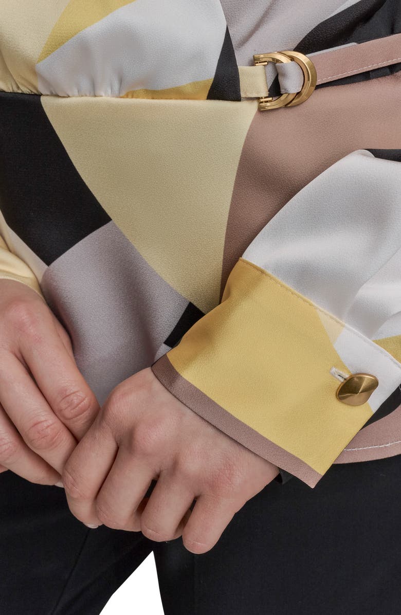 Donna Karan New York Print Belted Top, Alternate, color, Pana Cotta