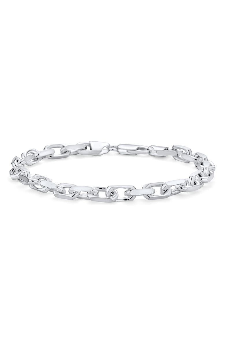 BLING JEWELRY Thick Chain Bracelet, Main, color, Silver