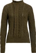 Moncler Grenoble Alpaca & Wool Blend Cable Crewneck Sweater