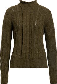 Moncler Grenoble Alpaca & Wool Blend Cable Crewneck Sweater