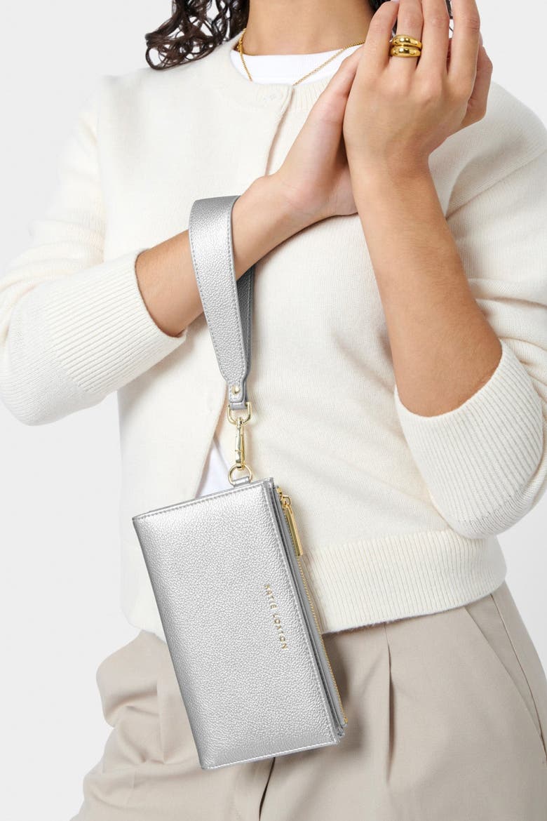Zana Wristlet Wallet, Alternate, color, Silver