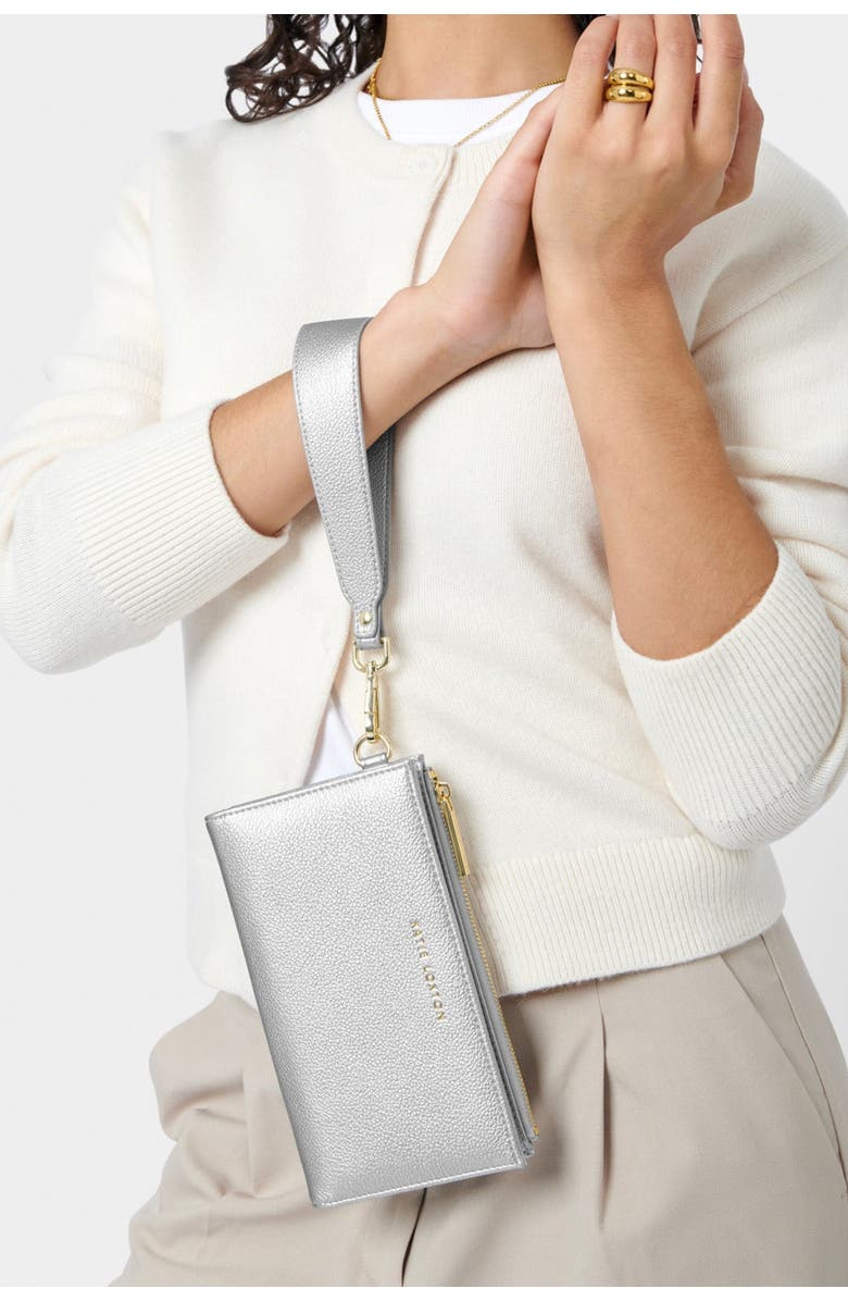 Katie Loxton Zana Wristlet Wallet, Alternate, color, Silver