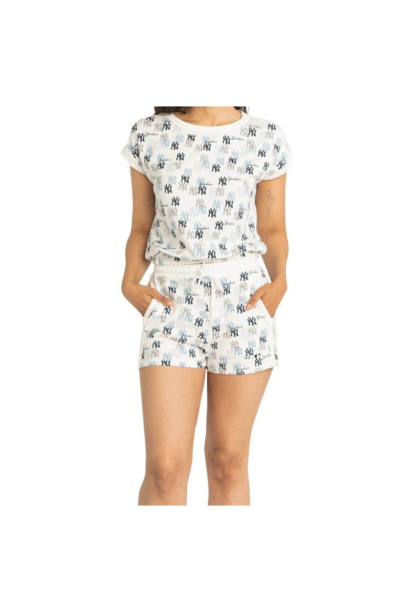 LUSSO Women's Lusso White New York Yankees Marge Shorts, Alternate, color, White