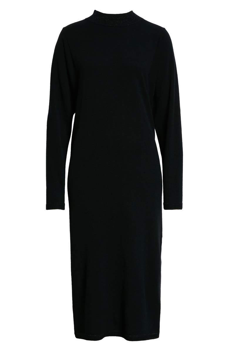 Lafayette 148 New York Sparkle Long Sleeve Wool & Cashmere Midi Dress, Alternate, color,