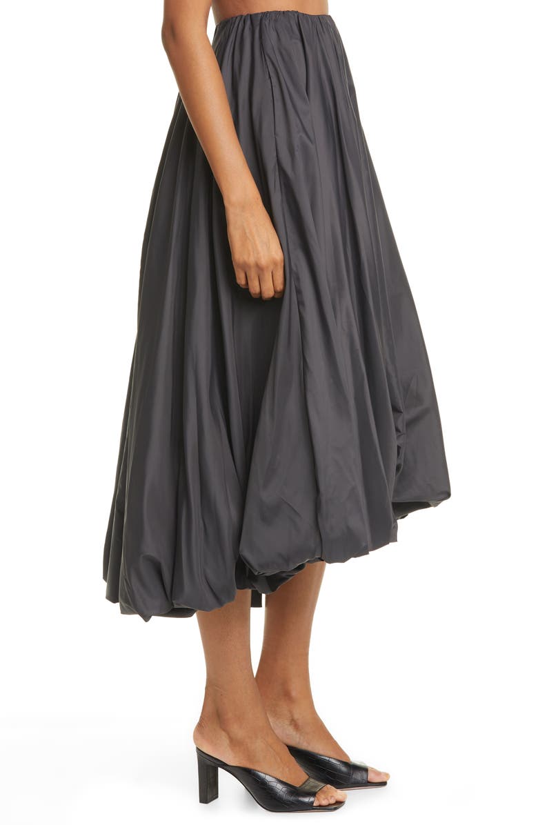 STAUD Mariposa Bubble Hem Midi Skirt, Alternate, color,