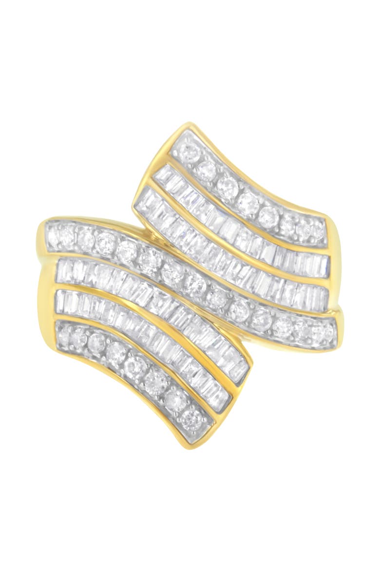 10K Yellow Gold 1 1/7 Cttw Diamond Bypass Ring, Alternate, color, Yellow Gold