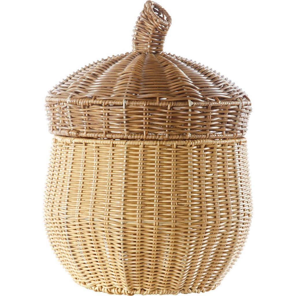 Kaplan Early Learning Company Acorn Washable Wicker Floor Basket In Brown