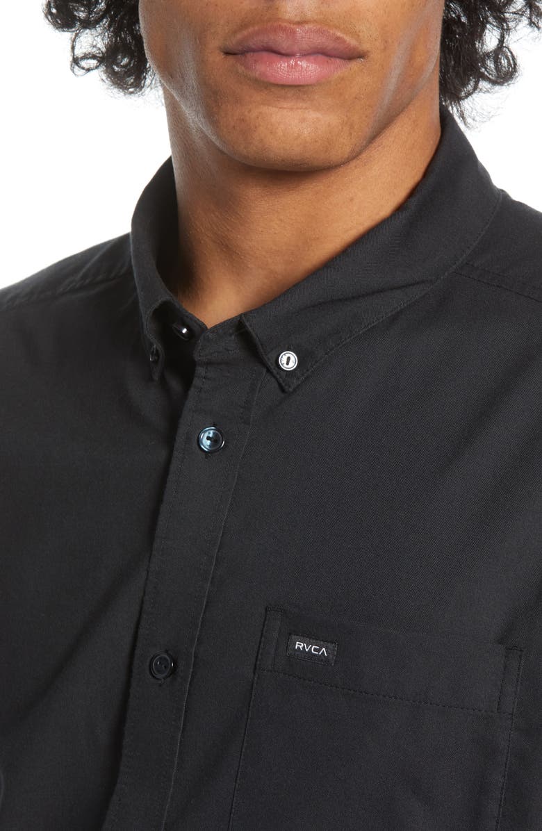 RVCA That'll Do Solid Short Sleeve Button-Down Shirt, Alternate, color,