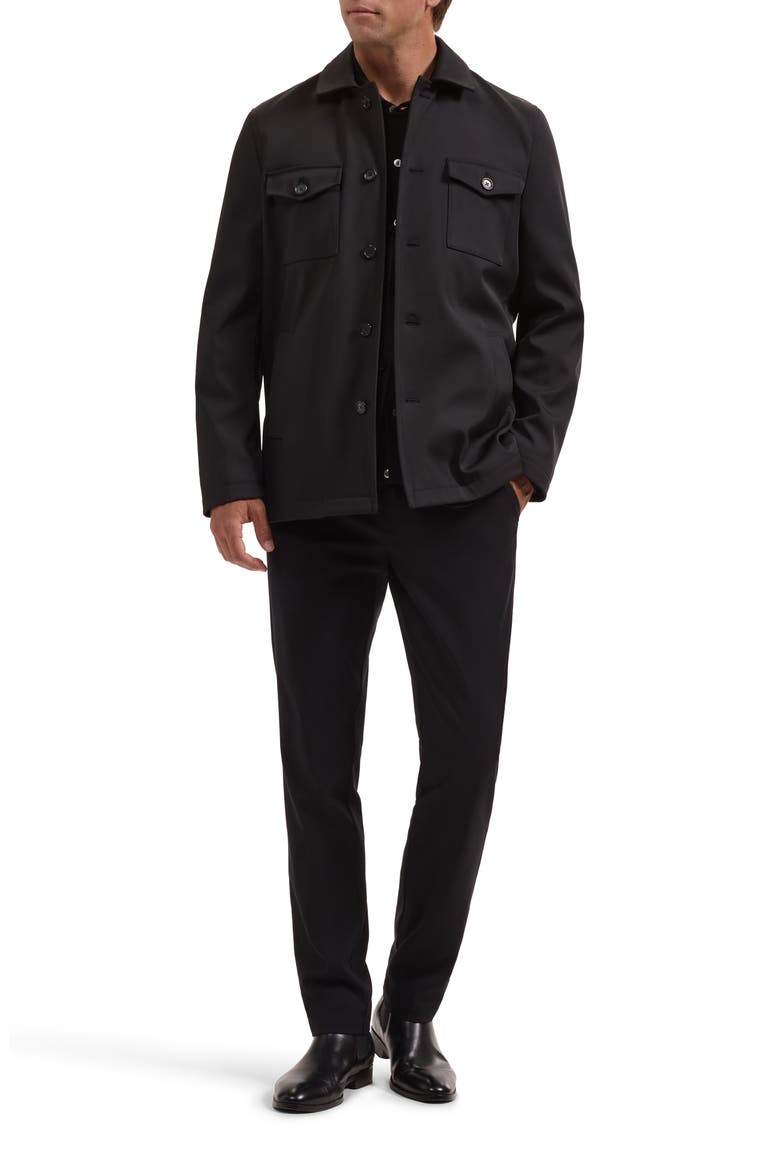 Full Button Field Jacket, Alternate, color, BLACK