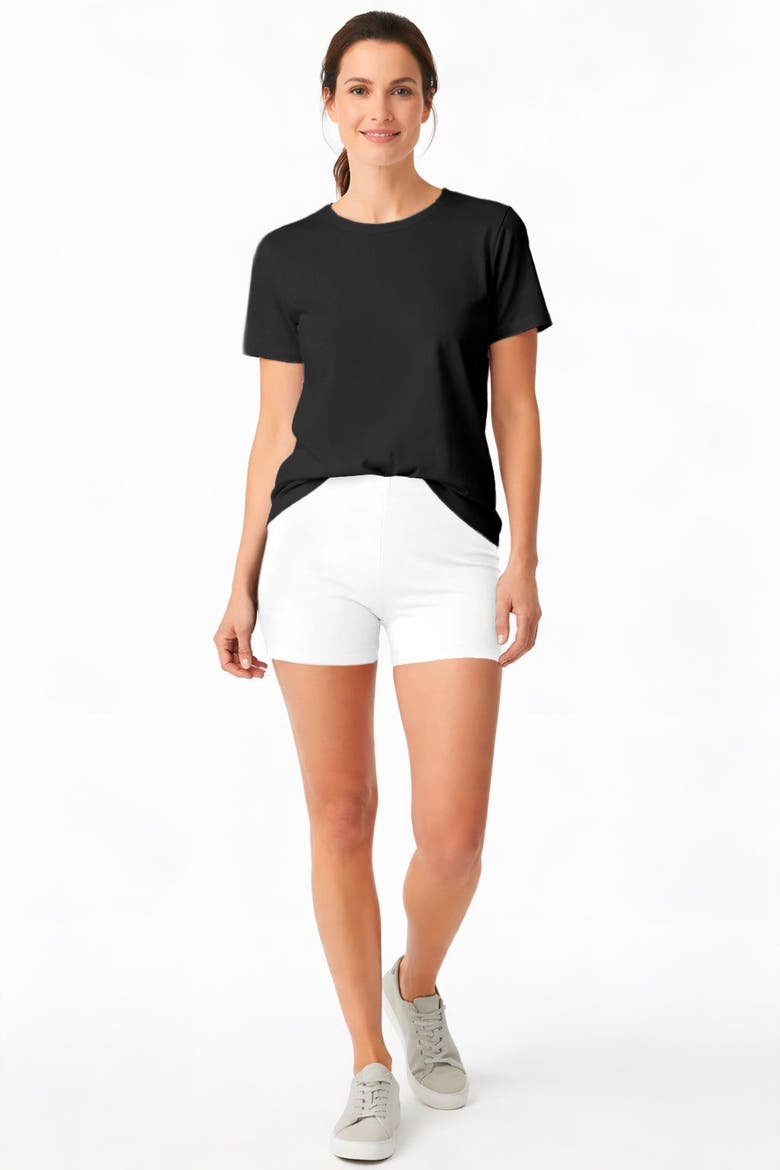 Women's Soft 100% Cotton Boy Style Bike Short, Main, color, White