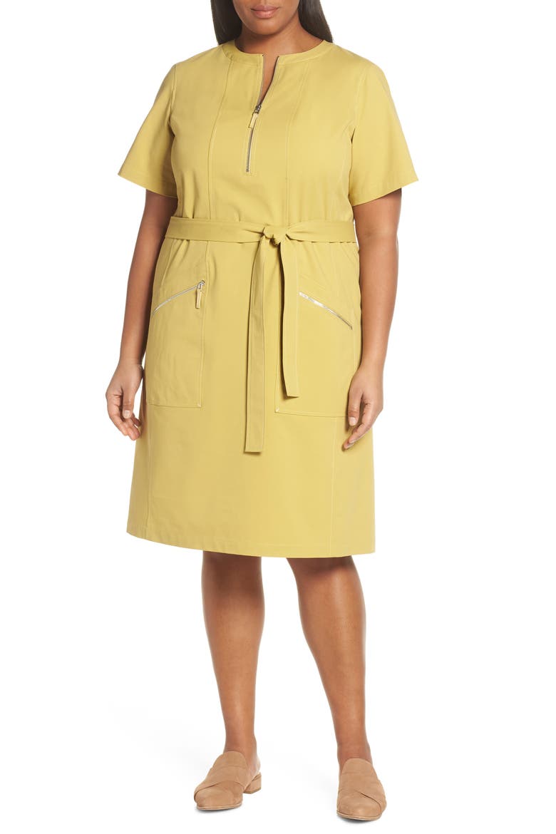 Elizabella Belted Dress, Main, color, GREEN TEA
